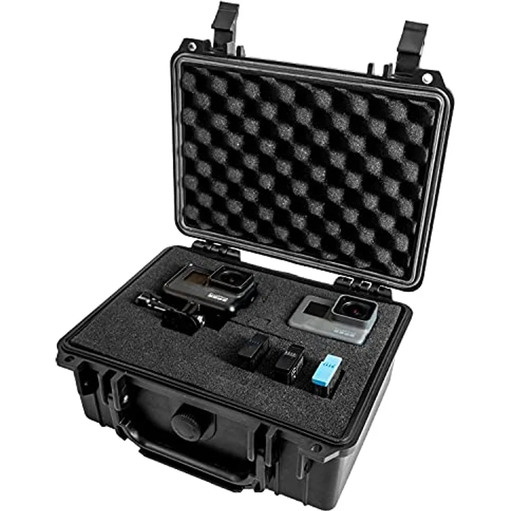 HMF ODK100 Outdoor-Fotokoffer, Transportkoffer mit Rasterschaumstoff | Wasserdicht und staubdicht (IP67), 23 x 19 x 11 cm – Bild 2