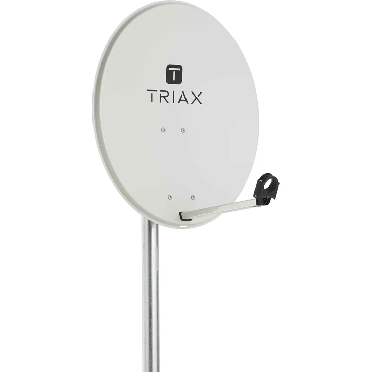 TRIAX TDS 65LG PM, Offset Antenne aus Stahl, 65 x 58 cm, lichtgrau, hervorragende Wetterfestigkeit und einfache Montage