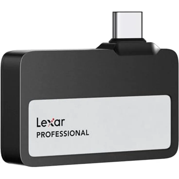 Lexar Professional Go Portable SSD 1TB, ultrakompakt, unterstützt Apple ProRes, bis zu 1050MB/s Lesen und 1000MB/s Schreiben, USB 3.2 Gen 2, IP65, für iPhone 15/16 Pro, Schwarz