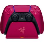 Razer Schnellladestation - Schnellladestation für PS5 Wireless-Controller (Schnellladung , Gebogenes Schalen-Design Einhändige Bedienung, Aufladen per USB) Cosmic Red