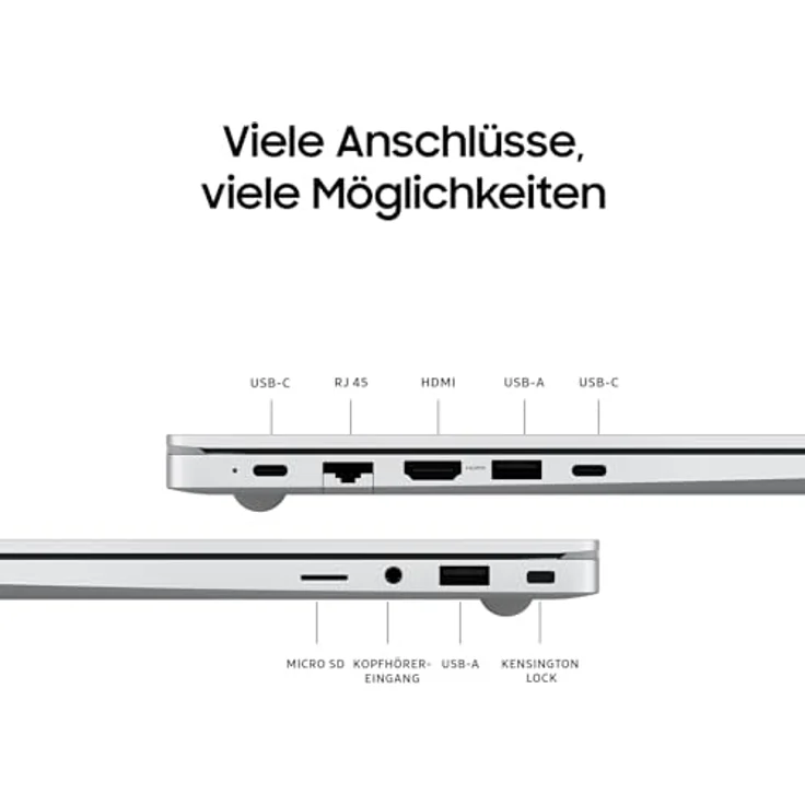 SAMSUNG Galaxy Book4, Notebook, mit 15,6 Zoll Display, IntelÂ® Coreâ„¢ 3,100U Prozessor, 8 GB RAM, 256 SSD, Onboard Graphics, Silver, Windows 11 Pro (64 Bit) – Bild 2