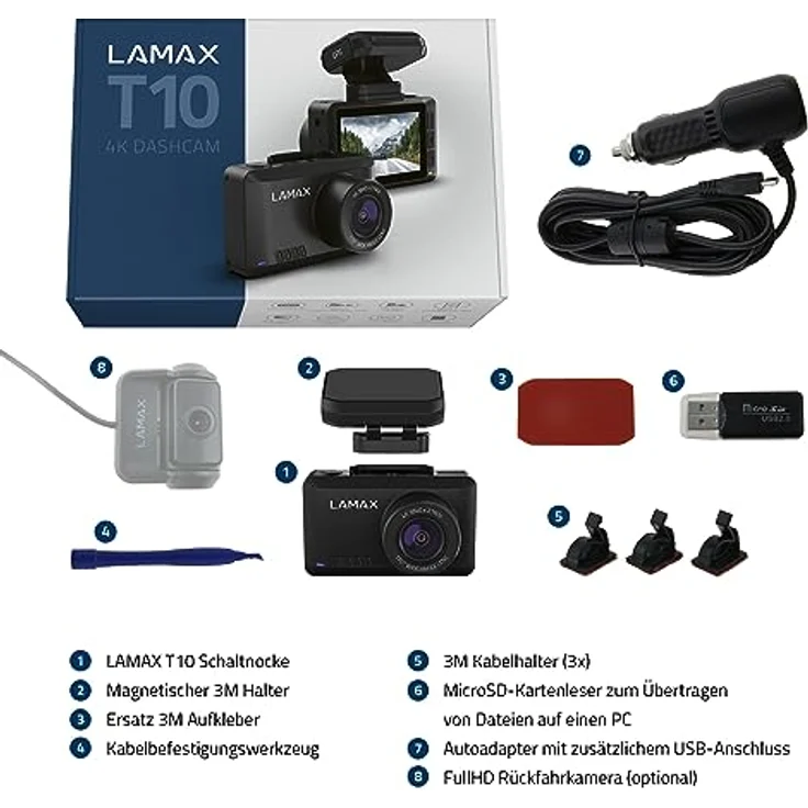 LAMAX T10 Real 4K Dashcam mit GPS WiFi + Mobile App Weitwinkelaufnahmen 170° Radarwarnung 50 Länder – Bild 5