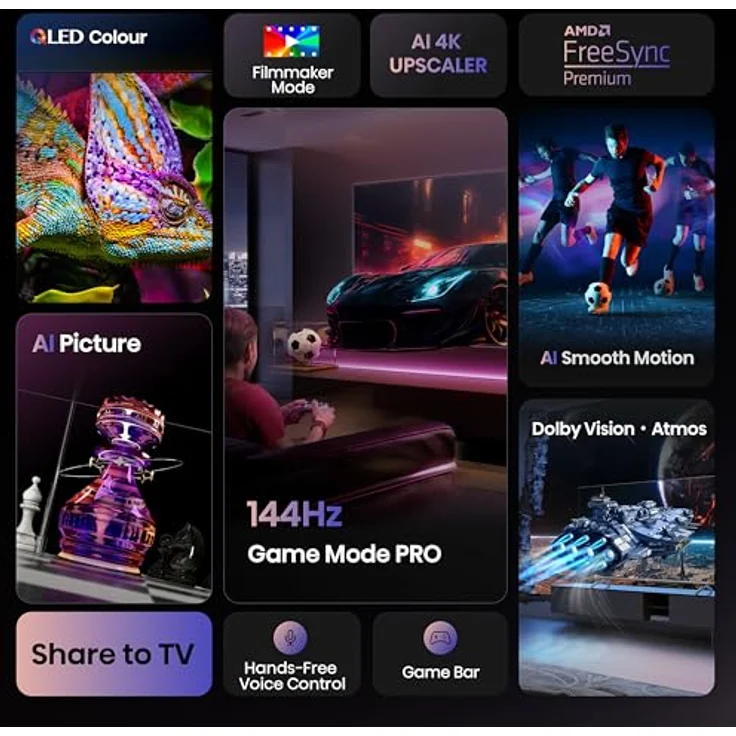 Hisense 55E8Q Mini-LED QLED TV mit Dolby Vision & Atmos, AI 4K Upscaler, Subwoofer und über 1 Mrd. Farben – Bild 5