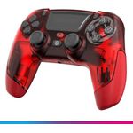 Oniverse Controller für PS4 PS3 PC ANDROID iOS, kabellos, Stereo-Kopfhöreranschluss, einstellbare Vibrationen, Touchpad, Makro-Tasten, Turbo-Modus, Weckfunktion, Revolt (Mars Red/Rot)