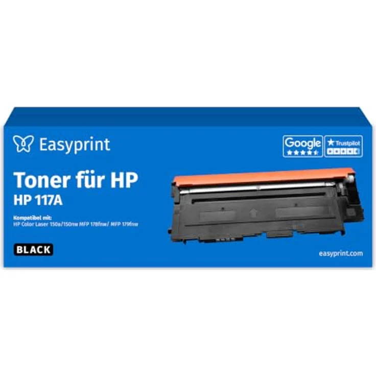 Easyprint Toner 117A Black, kompatible Tonerpatrone für HP, 9 Stück, schwarze Farbe, Seitenleistung bis 1.000 Seiten – Bild 1