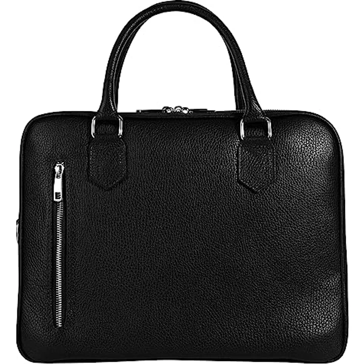 Cluty Aktentasche aus 100% Rindleder, Made in Italy, 28x35x13 cm, mit abnehmbaren Schultergurt und durchdachter Fächeraufteilung – Bild 4
