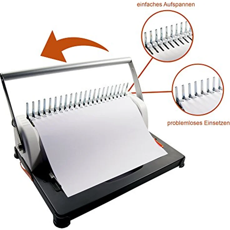 Peach PB200-30 Plastikbindegerät | Star Binder Pro - DIN-A4 | Preis--Leistungs-Sieger | bindet 350 Blatt | max. 38 mm Binderücken | 12 Blatt Stanzkapazität | inkl. 15-teiligem Starterset – Bild 8