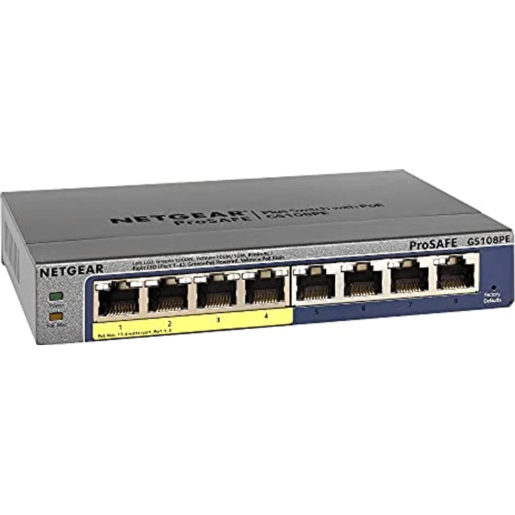 Netgear GS108PE 8-Port Gigabit Ethernet LAN PoE Switch Smart Managed Plus (mit 4x PoE 53W Gesamtbudget, Desktop- oder Rack-Montage mit ProSAFE Lifetime-) – Bild 3