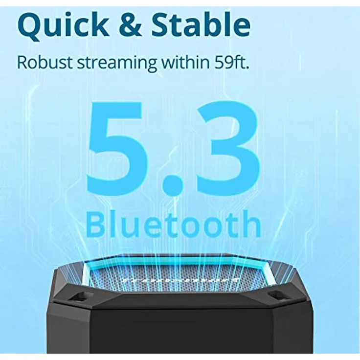 Tronsmart Groove 2 Bluetooth Lautsprecher, mit 18 Stunden Spielzeit, Bluetooth 5.3, LED Lichter, Wasserdicht IPX7, Extra Bass, Eingebautes Mikrofon, für Smartphone, Party, Reisen, Strand, etc. – Bild 5