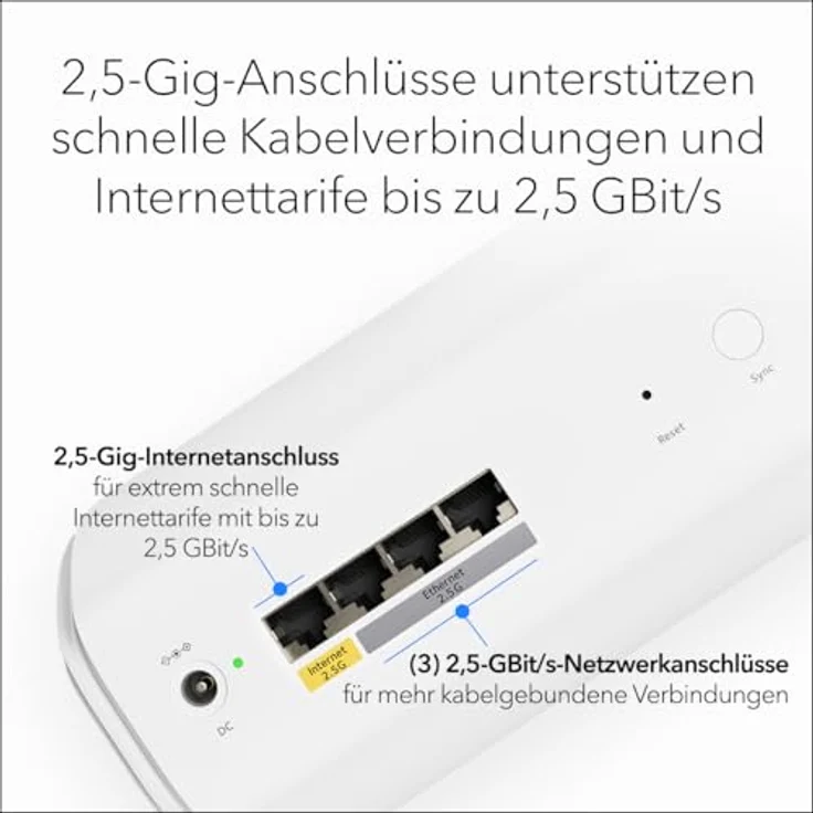 Netgear Orbi 770 Serie Quad-Band WiFi 7 Mesh-Netzwerksystem (RBE772) Router mit 1 Satelliten-Repeater, bis zu 360 m² Abdeckung, 100 Geräten, 2,5-Gig-Internetanschluss (11 GBit/s) – Bild 5