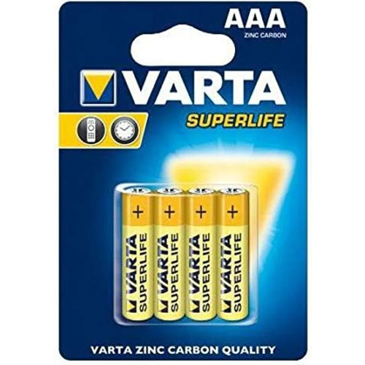 Varta Superlife AAA Batterie (Zink-Kohle, 4er Blister, Niedrigstrom-Geräte, einfache Anwendungen wie Fernbedieungen, Wanduhren und Wecker) – Bild 2