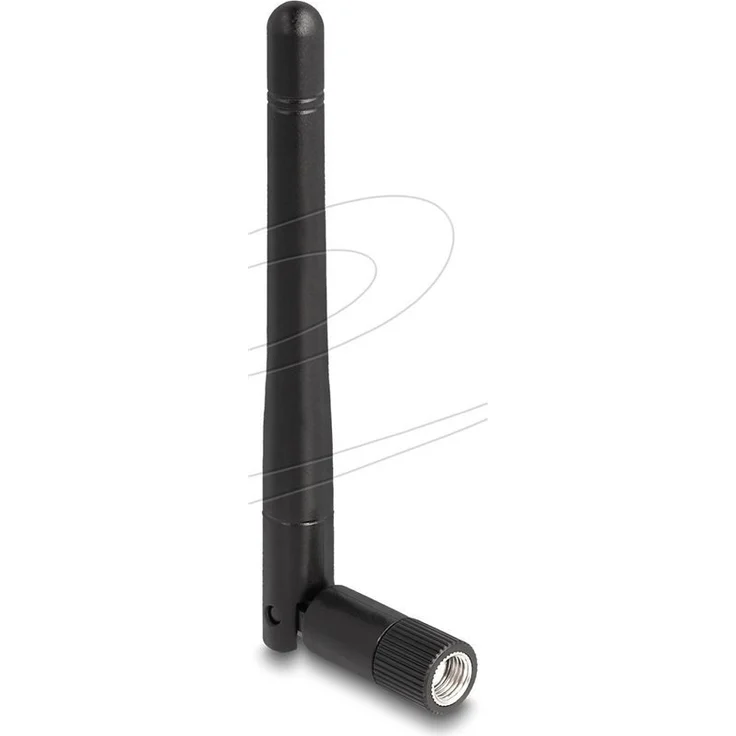 Delock WLAN-Antenne, RP-SMA-Stecker, ungerichtet, 2 dBi, Schwarz, für WLAN 802.11 ac/ax/a/b/g/n