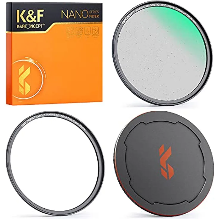 K&F Concept Nano X-Serie Black-Mist 1/8 magnetisch Magnetfilter Black Promist 1/8 Filter Effektfilter Black Diffusion mit Objektivadapter-55mm