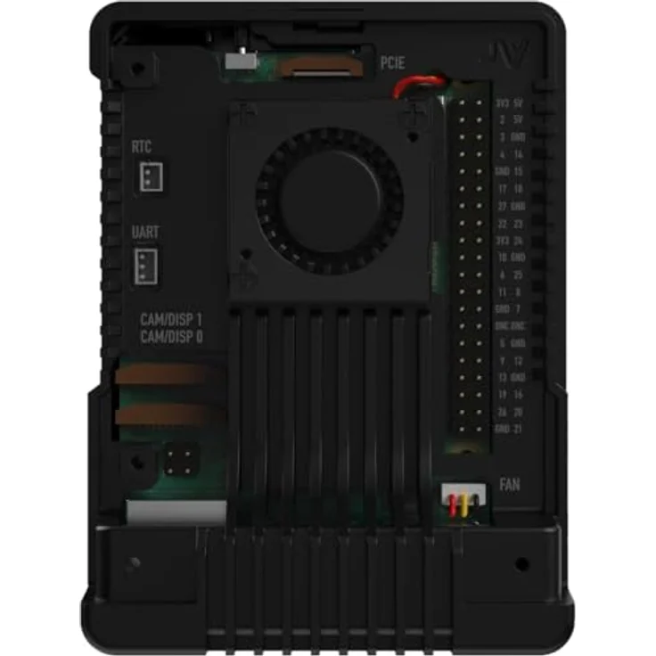 Argon40 NEO 5 BRED Aluminiumgehäuse für Raspberry Pi 5, passive/aktive Kühlung, 30mm PWM-Lüfter, schwarz-rot – Bild 3
