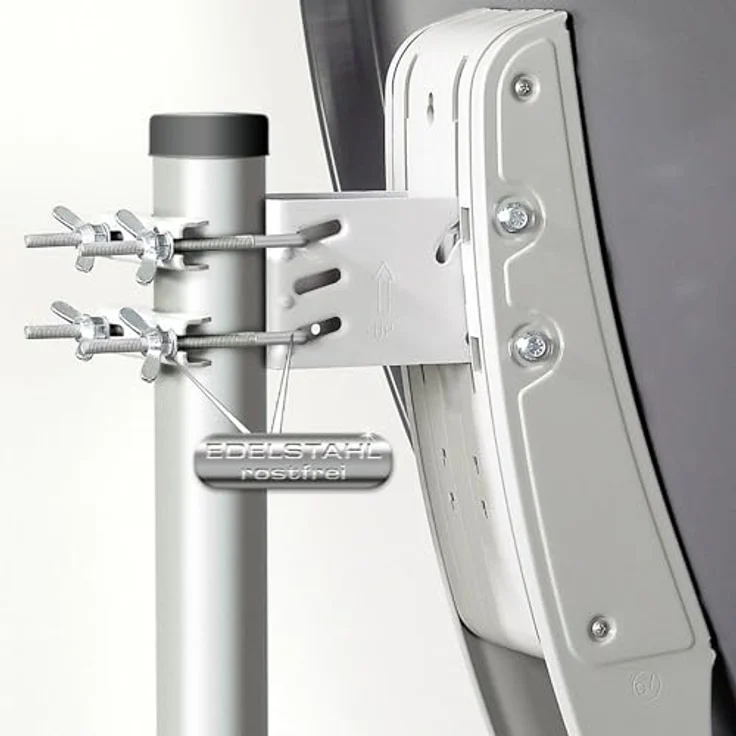 Premium X Fuba DAA 780 A Satelliten-Komplettanlage, Alu Anthrazit, Quad LNB schwarz, 4 Teilnehmer, 8x F-Stecker – Bild 2