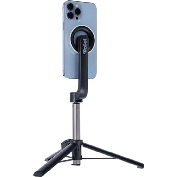 Rollei MSS Selfie Tripod, magnetisches Stativ und Selfie Stick mit Bluetooth-Fernauslöser, bis 64,3 cm hoch, schwarz – Bild 7