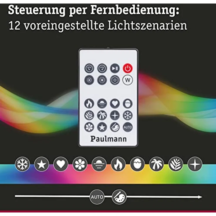 Paulmann 78881 LED Stripe USB TV-Beleuchtung 65 Zoll 2,4m 60LEDs/m Dynamic Rainbow RGB incl. 1x4 Watt dimmbar Lichtband Schwarz Kunststoff – Bild 4