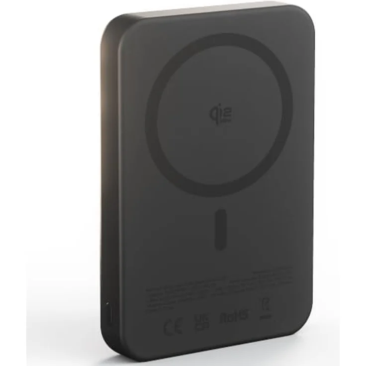 Zens Slim Qi2 Al Powerbank 10.000 mAh, 15 W, Aluminium Design, Schwarz – Bild 1