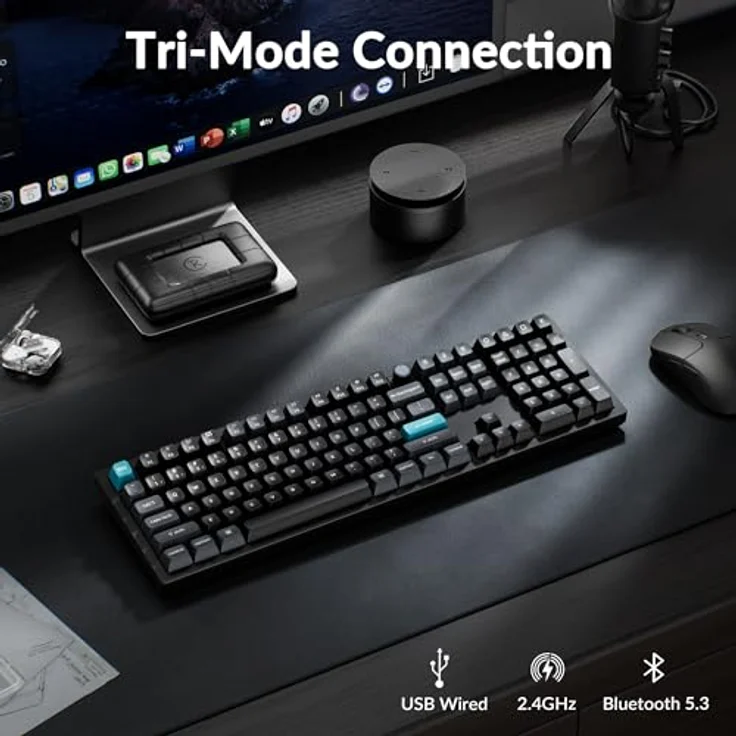 Keychron Q6 Ultra 8K Wireless Mechanische Tastatur QWERTY US - Silk POM Switch Brown, Aluminiumrahmen, RGB-Hintergrundbeleuchtung, Hot-Swappable, 4000 mAh Akku – Bild 3