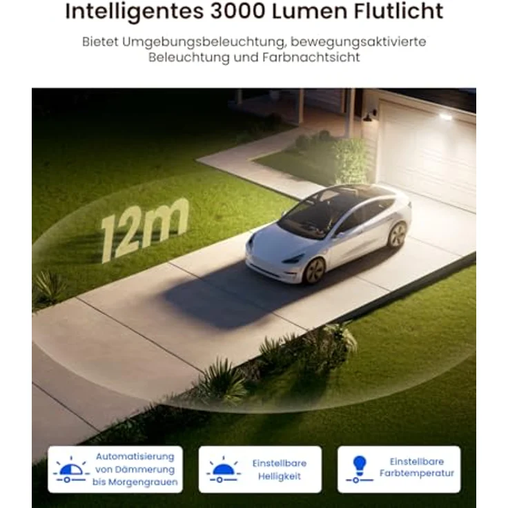 Reolink TrackFlex Floodlight WiFi, 4K Wi-Fi 6 PTZ Überwachungskamera mit 3000 Lumen Flutlicht, Auto-Tracking-Zoom, 270° PIR-Erkennung, WLAN Kamera für Outdoor mit Lokaler KI-Videosuche – Bild 4