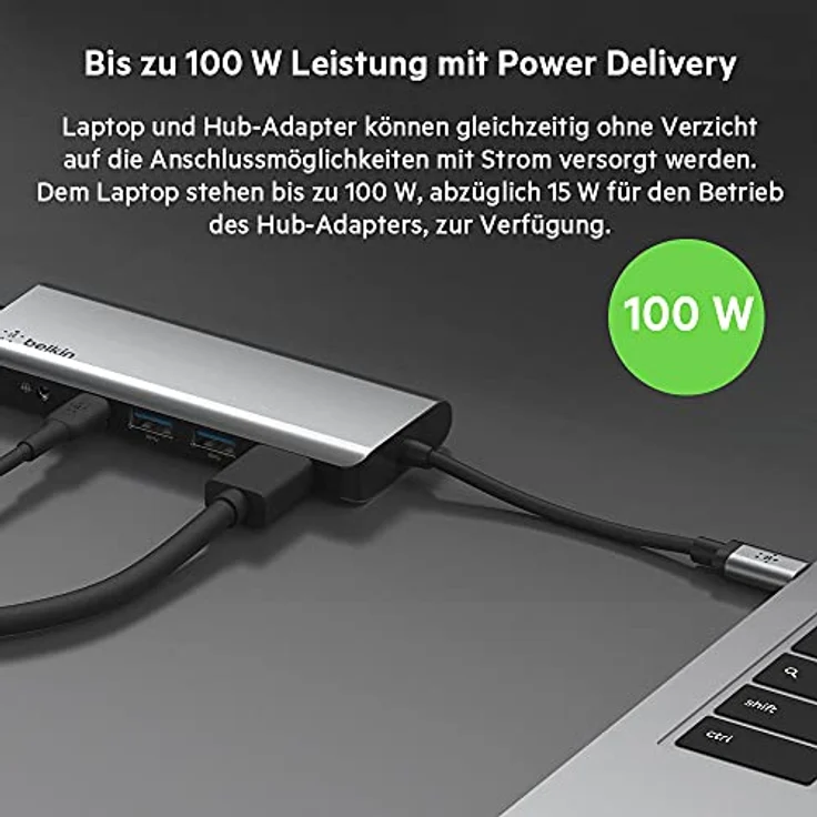Belkin 7-in-1-Multiport-USB-C-Hub (mit 4K HDMI, USB-C, 2x USB-A, 3,5-mm- Audioklinke, SD 3.0- und microSD 3.0-Steckplatz für Geräte wie MacBook Pro, MacBook Air, iPad Pro und XPS) – Bild 4