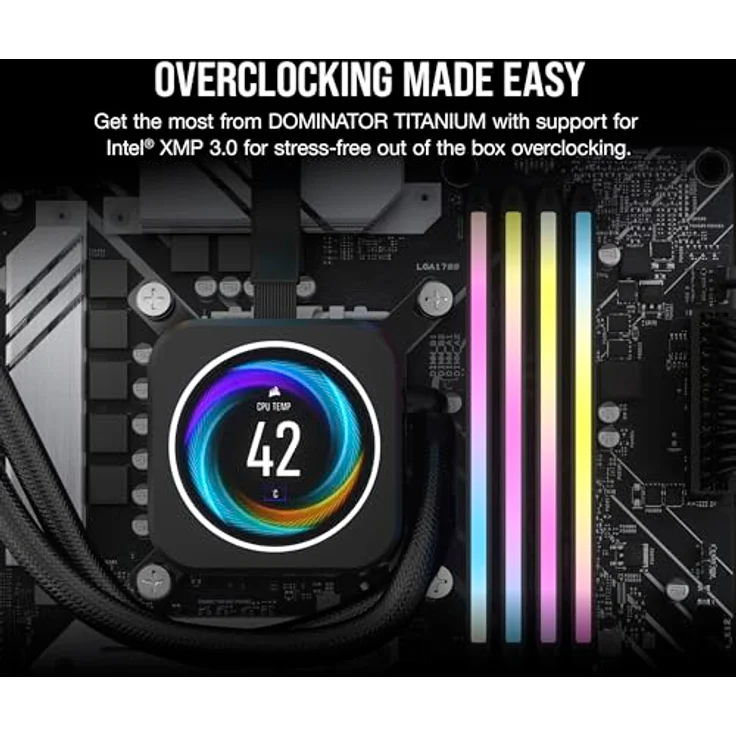 CORSAIR Dominator Titanium RGB DDR5 RAM 96GB (2x48GB) DDR5 6400MHz CL32 Intel XMP iCUE-Kompatibler Computerspeicher - Schwarz (CMP96GX5M2B6400C32) – Bild 5