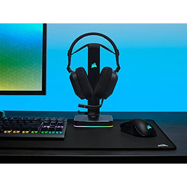 Corsair HS80 RGB WIRELESS Premium-Gaming-Headset Dolby Atmos PS4 PS5 PC Carbon – Bild 2