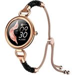 Maxcom Crystal Harmony Smartwatch Rosa Watch, 1-tlg. Elegante Smartwatch mit 1,09-Zoll-Display und natürlichen Obsidian-Kristallen