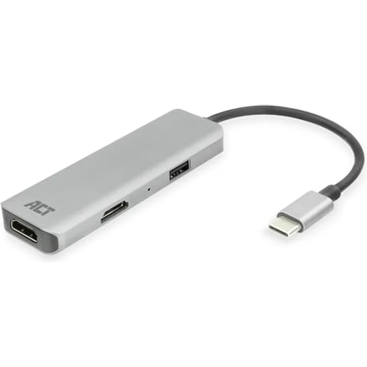 ACT USB C HDMI Adapter AC7013, Aluminium Gehäuse, 4K @ 30Hz Dual HDMI, USB 3.0-Anschluss 5Gbps zur Verbindung von 2 zusätzlichen Monitoren – Bild 1