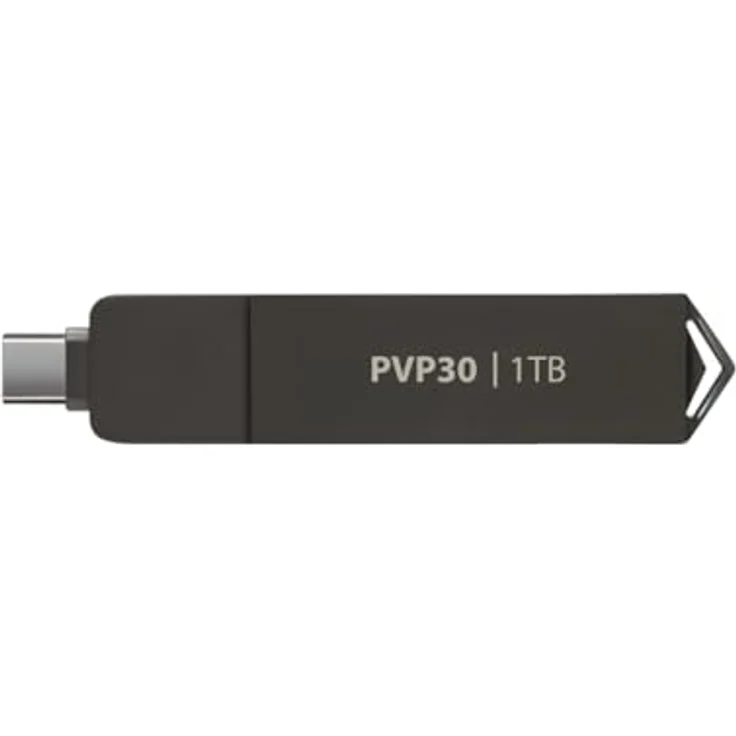 Patriot Dysk SSD PVP30, Externe 1TB SSD mit bis zu 1000MB/s, USB-A & C, Aluminium, Schwarz – Bild 3