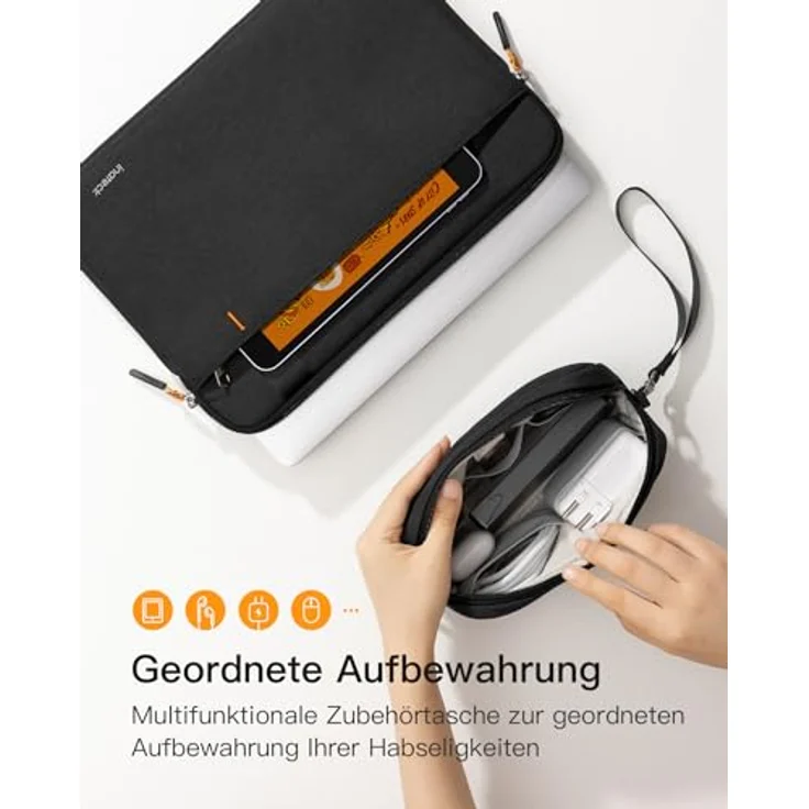 Inateck 360° Rundumschutz 13 Zoll Laptoptasche Hülle kompatibel mit 13.6 MacBook Air M2 A2681 2022/13 MacBook Air M1 2021-2018/13 MacBook Pro M2/A2686 M1 2022-2016, stoßfeste spritzfeste Laptophülle – Bild 3