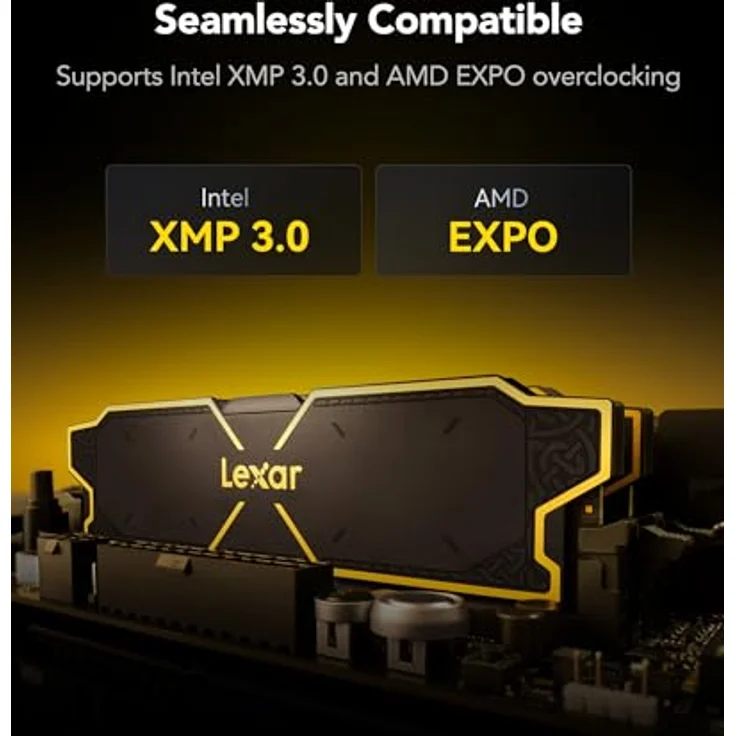 Lexar Thor OC DDR5 RAM 32 GB Kit (16 GB x 2) 6000 MHz, DRAM 288-Pin UDIMM Desktop-Speicher, Hochleistungs-Computerspeicher für XMP 3.0 & AMD Expo, CL32-38-38-96, 1.3 V (LD5U16G60C32LG-RGD) – Bild 4