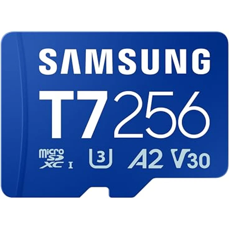 Samsung T7 microSD-Karte MB-MB256T/WW, 256 GB, UHS-I U3, 170 MB/s Lesen, wasserfest, sturzsicher, blau – Bild 1
