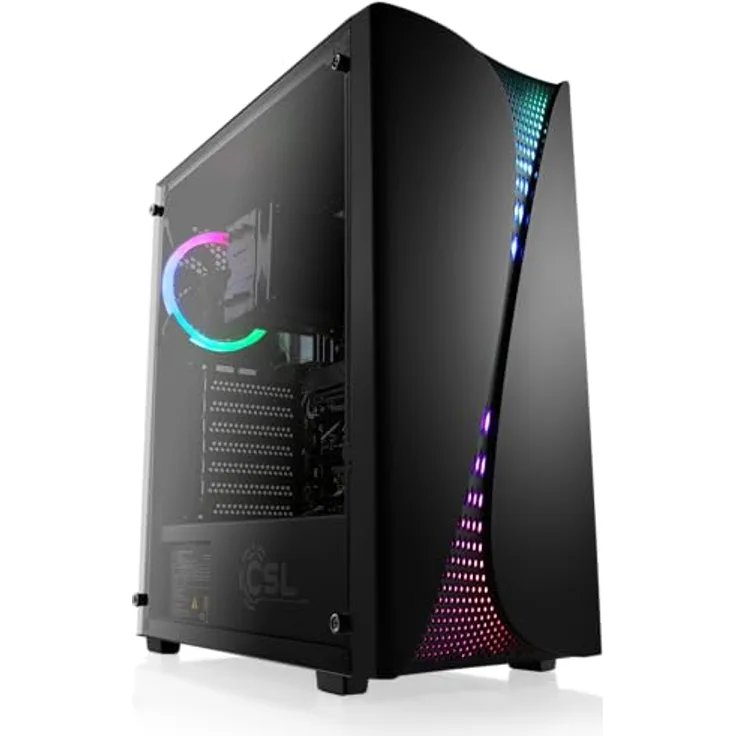 Boost Boxx Gaming PC mit Windows 11 Home, AMD Ryzen 7 5700G 8X 3800 MHz, 1000 GB M.2 SSD, 16 GB DDR4-RAM, AMD Radeon Graphics, ASUS Mainboard, USB 3.2, M10850H - Schwarz