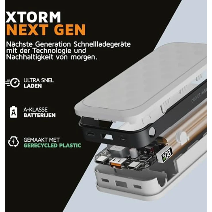 Xtorm Fuel Series 5 Powerbank, 10000 mAh, 20 W, 37 Wh, Weiss, aus recyceltem Kunststoff, für schnelles Laden von Smartphone und Tablet – Bild 8