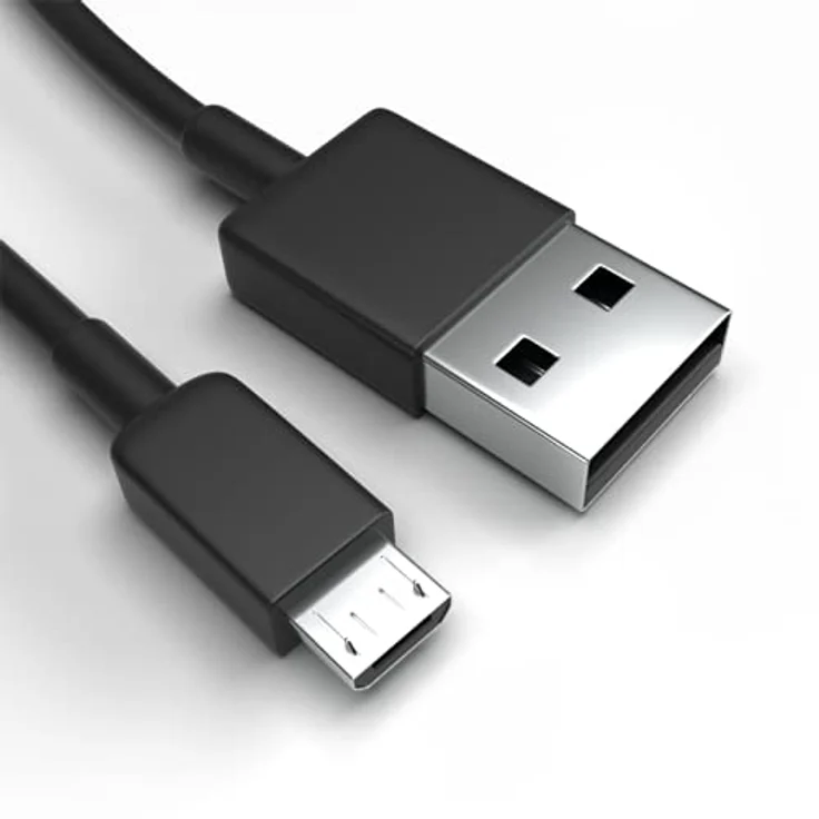Justcom Micro-USB Ladekabel für Samsung Galaxy J5 2016, 2 m, Schwarz, Schnellladekabel mit Hi-Speed Datenübertragung bis zu 480 Mbit/s – Bild 1