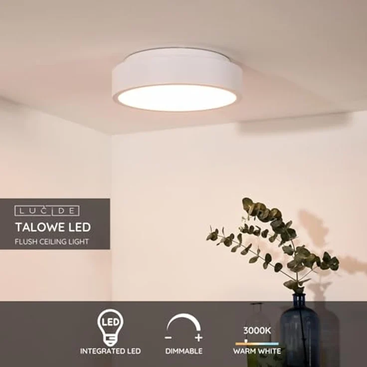 LUCIDE TALOWE LED - Deckenleuchte - Dimmbar - 1x20W 3000K - Weiß – Bild 3
