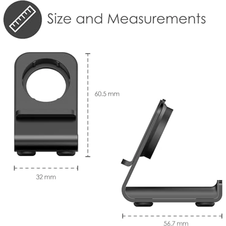 Desire2 Restore Ladeständer für Apple Watch, eleganter Aluminium-Ladeständer mit rutschfester Unterseite, Schwarz – Bild 5