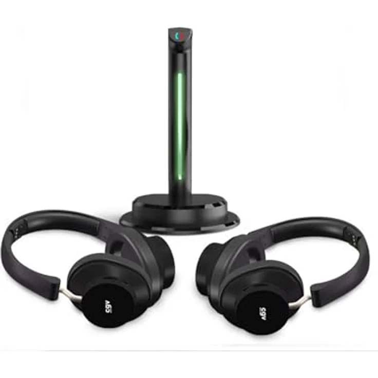 CGV Prelude 3 Duo, kabellose TV/HiFi-Kopfhörer mit 35 Stunden Akkulaufzeit und Ladestation, ergonomisches Design – Bild 1
