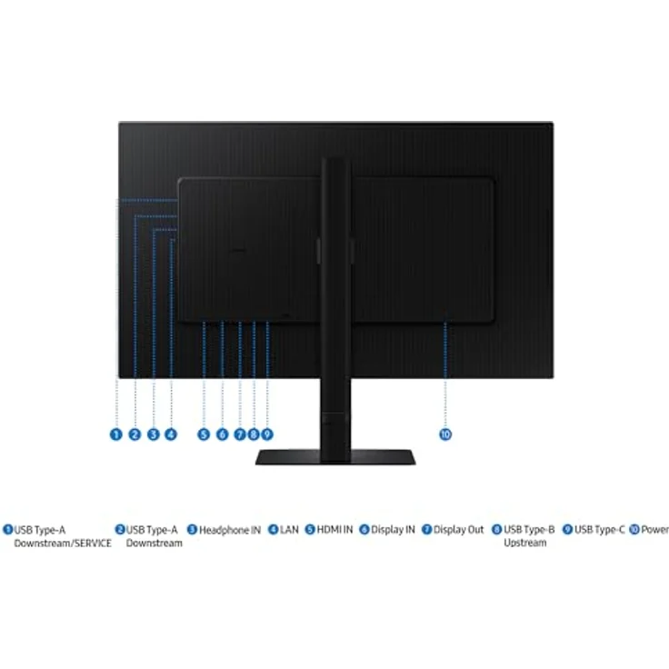 Samsung ViewFinity S60UD Monitor 27 Zoll, QHD/WQHD, 100 Hz, HDR10, USB-C (90 W), Daisy Chain, Integrierter KVM-Switch, LS27D600UAUXEN – Bild 4