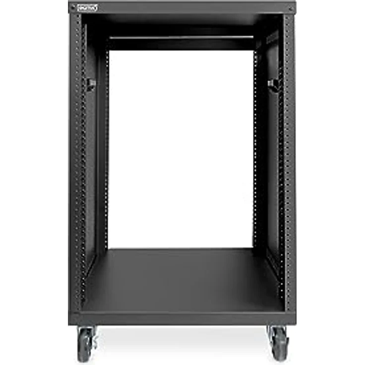 DIGITUS Universal 19-Zoll Equipment Rack - 16HE - unmontiert - Audio-Video-Zubehör - Audio-Rack - Traglast 136 kg - mit Rollen - schwarz – Bild 3
