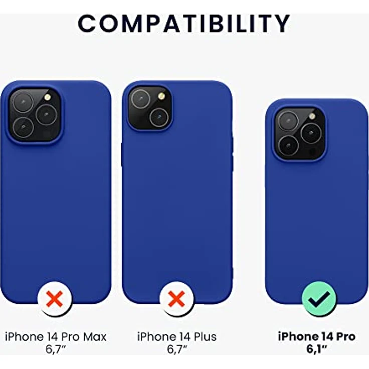 kwmobile Handyhülle für iPhone 14 Pro, Silikon Hülle in Baltik Blau, anti-rutsch, kabelloses Laden, schutz gegen Stöße und Kratzer – Bild 2