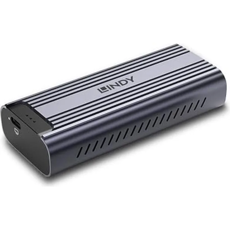 LINDY 43394 USB4 NVMe M.2 SSD Gehäuse, Aluminiumgehäuse mit effektiver Wärmeableitung, bis zu 40Gbit/s Datentransferraten