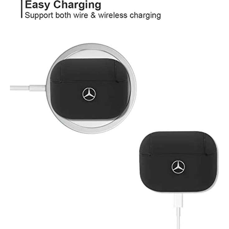 CG MOBILE Mercedes MEAPCSLBK Electronic Line Hülle für AirPods Pro Cover Schwarz, Kompatibel mit Mercedes, Exzellenter Schutz – Bild 4