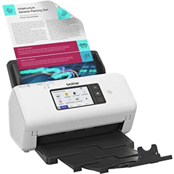 Brother ADS-4700W, Professioneller Dokumentenscanner mit USB, LAN und WLAN, Duplex Scan, Touchscreen, ADS4700WRE1, Weiß – Bild 1
