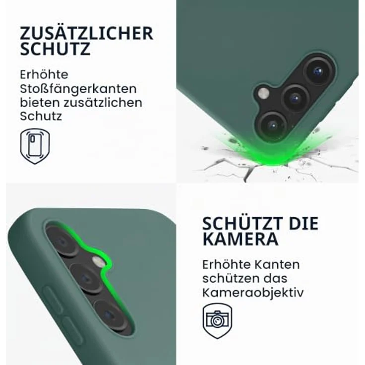 kwmobile Hülle für Samsung Galaxy A14 5G, TPU Case in Blaugrün, kabellos ladbar, flexible Schutzhülle mit rutschfester Gummierung – Bild 3