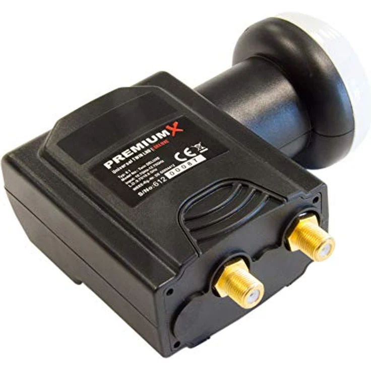 Premium X Deluxe Twin LNB 2Fach für 2 Teilnehmer, 4K Full HD, mit Wetterschutz und LTE Filter, digitale Frequenzstabilität für Satellitenschüssel TV Receiver – Bild 1