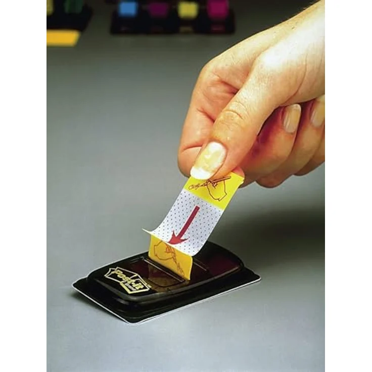 Post-it Notes Haftnotizblock, 50 selbsthaftende Haftstreifen mit Index Symbol "Unterschrift", gelb, 25,4 x 43,2 mm – Bild 5