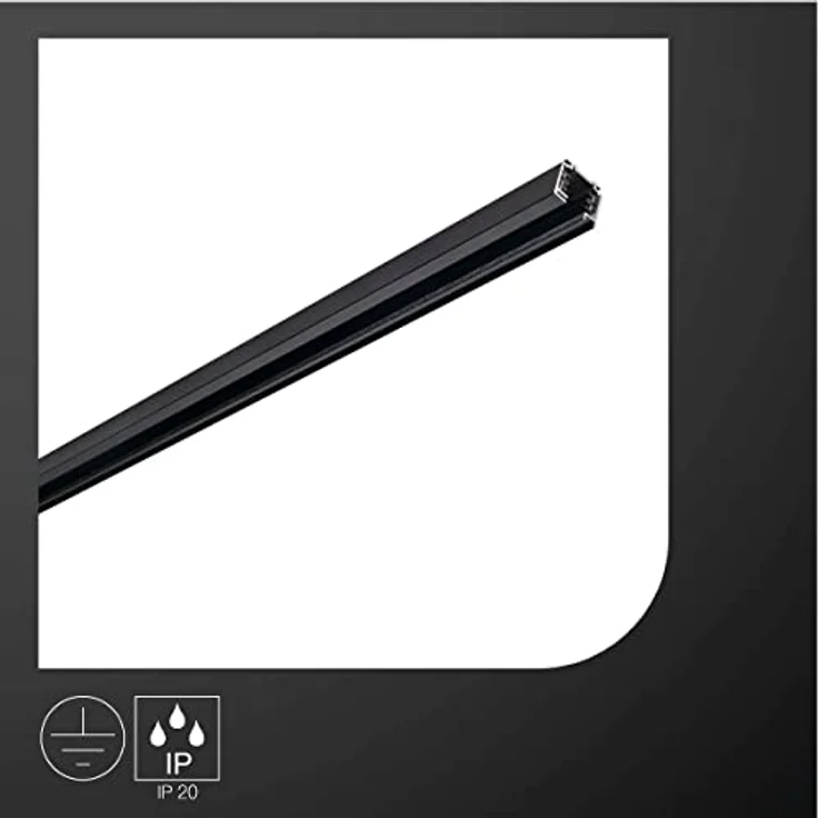 SLV EUTRAC 3PHASEN-AUFBAUSCHIENE | Hochvoltschiene, Schienensystem, Aufbauschiene 3Phase | Aluminium, schwarz, 3 m – Bild 2