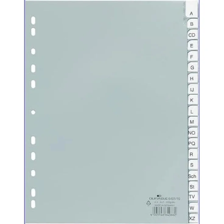 DURABLE Aktenordner DURABLE 6401 Register PP A4 Hoch A-Z grau - 20-teilig, für mehr Ordnung im Ordner – Bild 4
